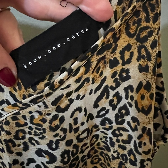 KNOW ONE CARES Animal Print Satin Slip Dress size medium - Picture 4 of 5